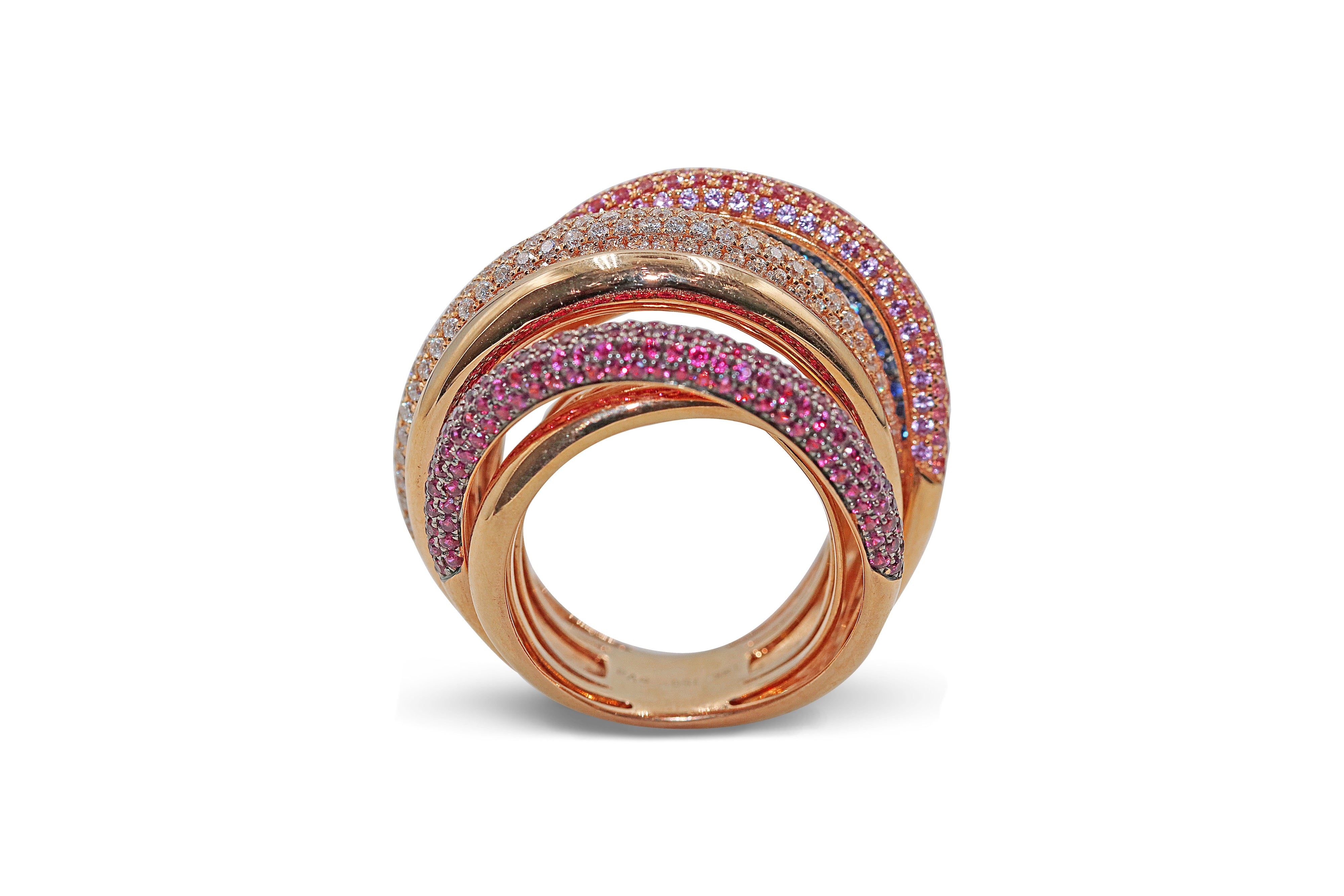 خاتم متعدد الياقوت للنساء