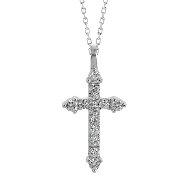 White Gold Diamond Cross