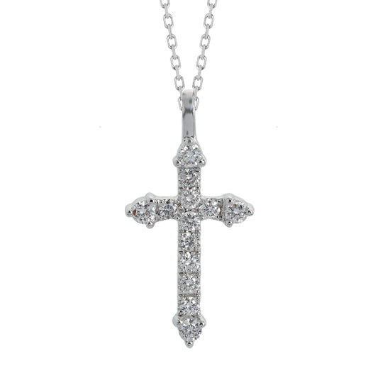 White Gold Diamond Cross