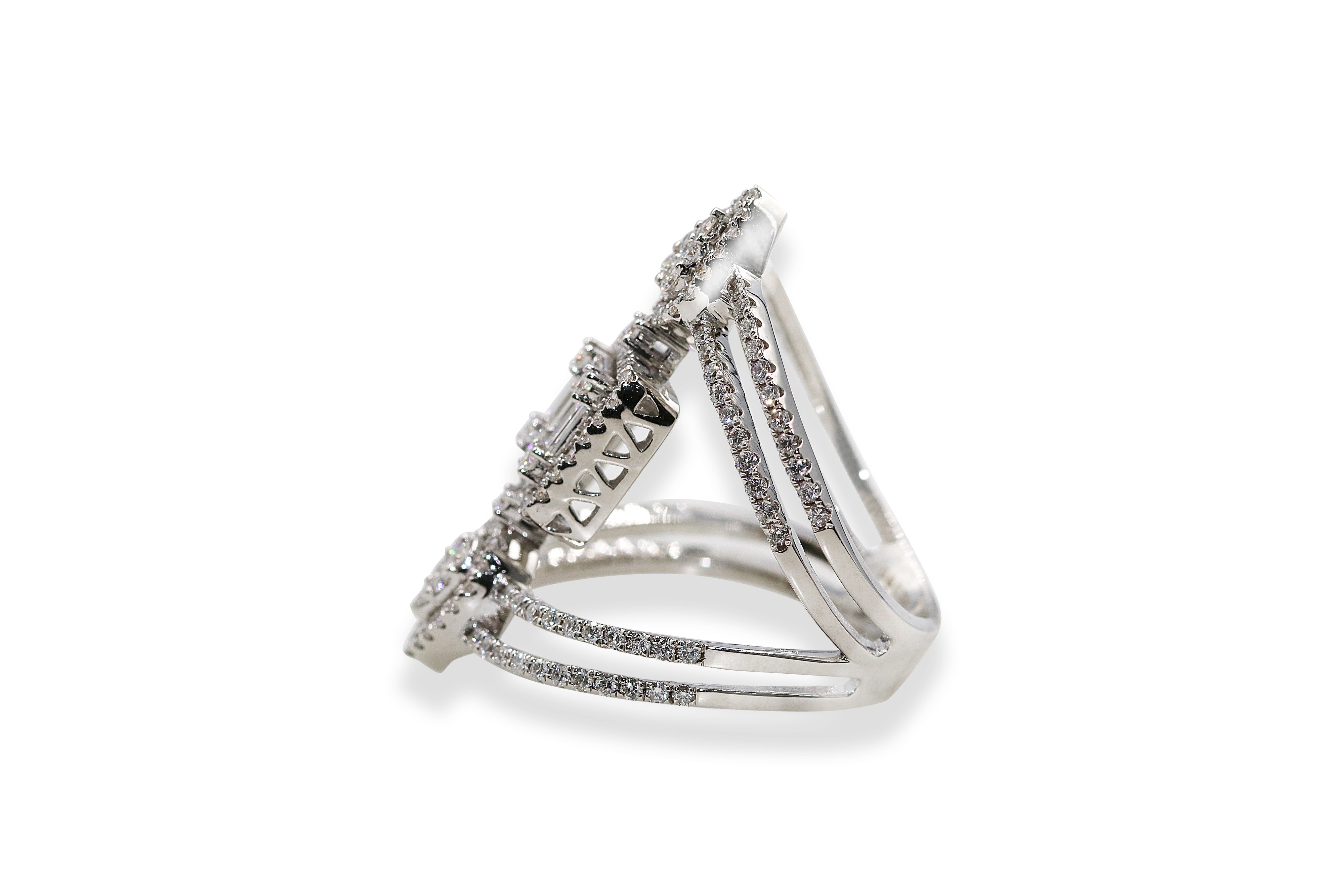 Купить Кольцо Heavy Glance 3 в одном с бриллиантами