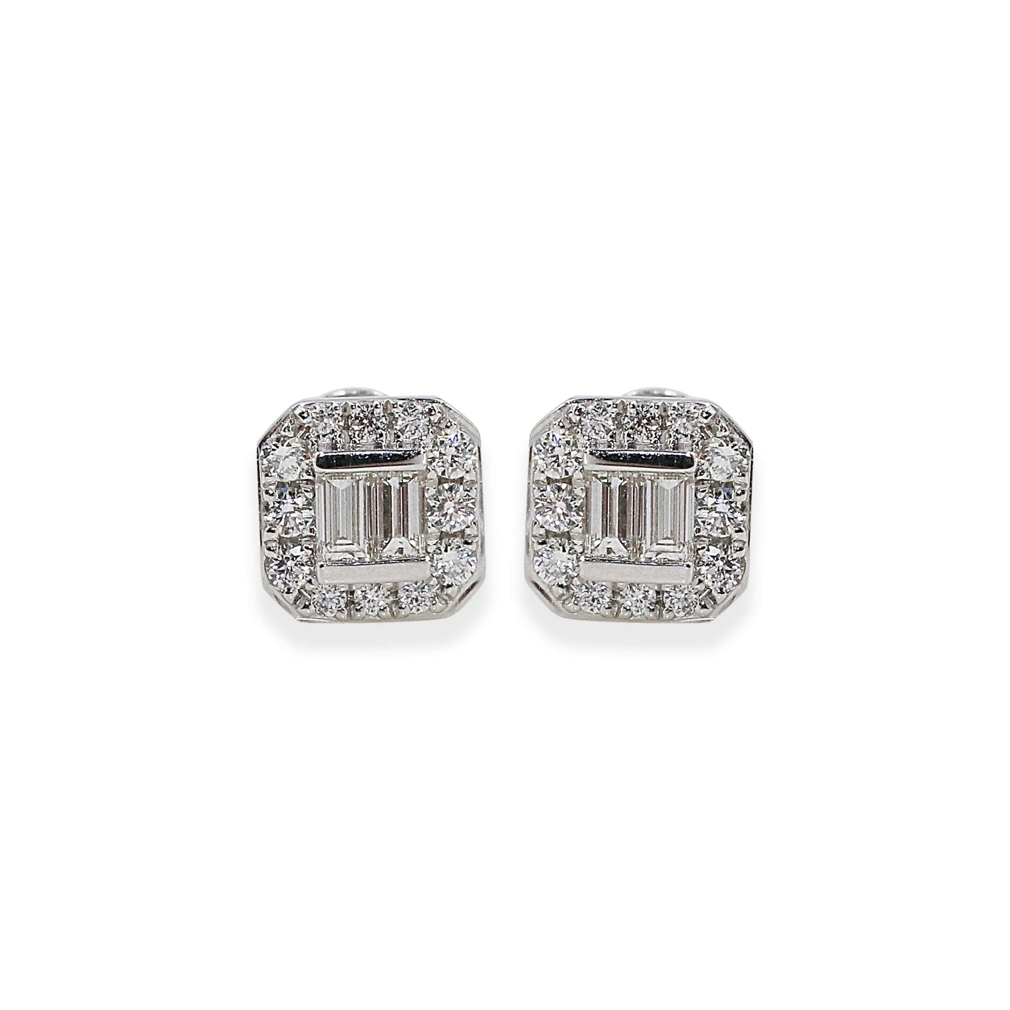 Baguette Cluster Diamond Earrings in Dubai | Luxury Jewelry by EVA GEMS