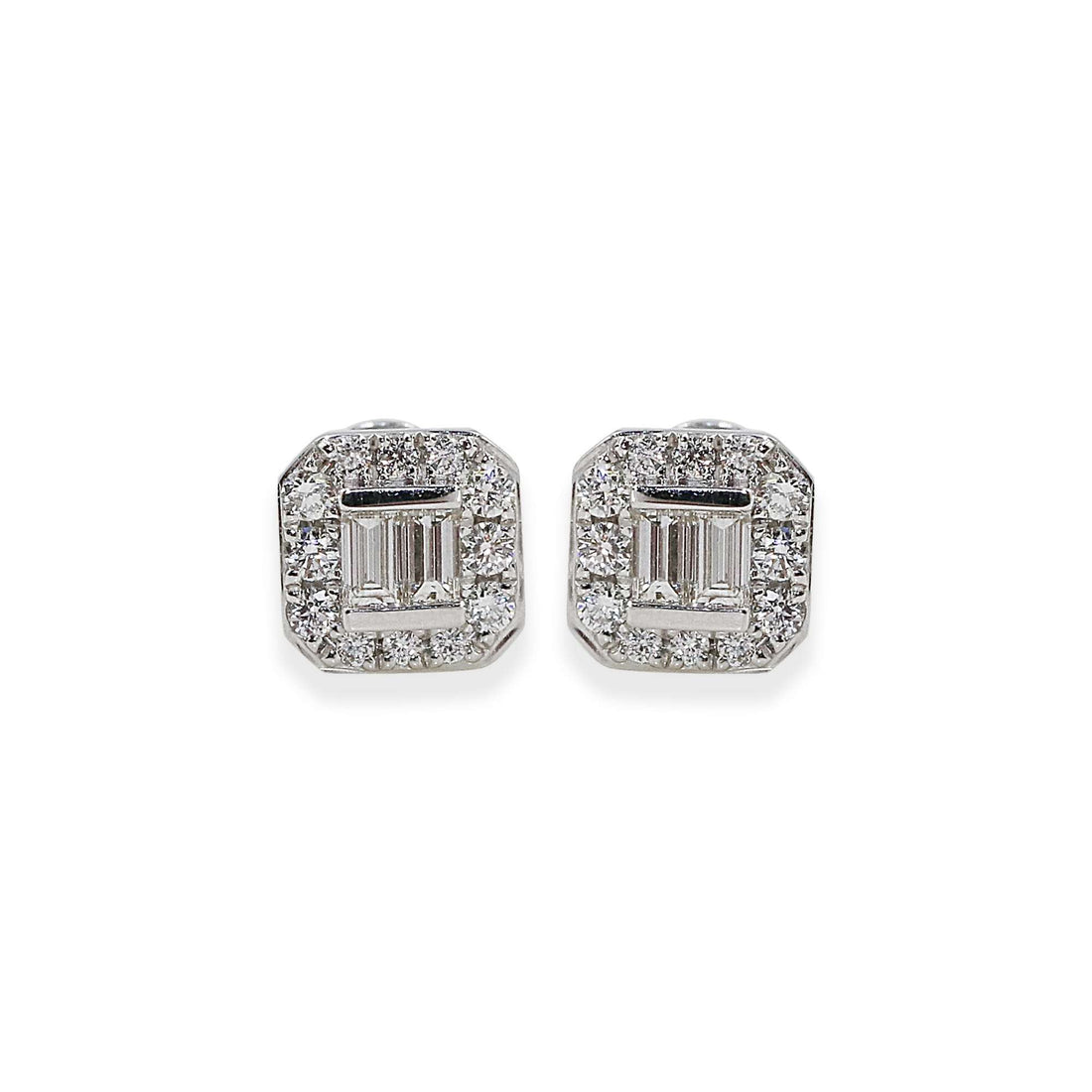 Baguette Cluster Diamond Earrings in Dubai | Luxury Jewelry by EVA GEMS