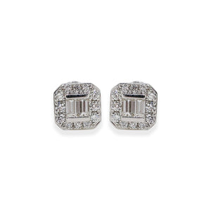 Baguette Cluster Diamond Earrings | Eva-Gems