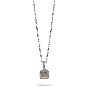 Graceful Baguette Cluster Diamond Pendant | Eva-Gems