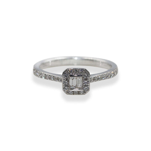 Beautiful Baguette Cluster Diamond Ring | Eva-Gems