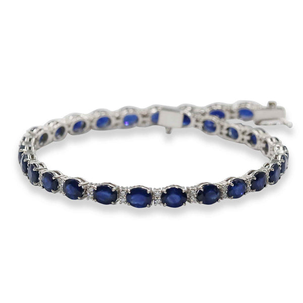 STERLING SILVER SAPPHIRE AND AMETHYST BRACELET