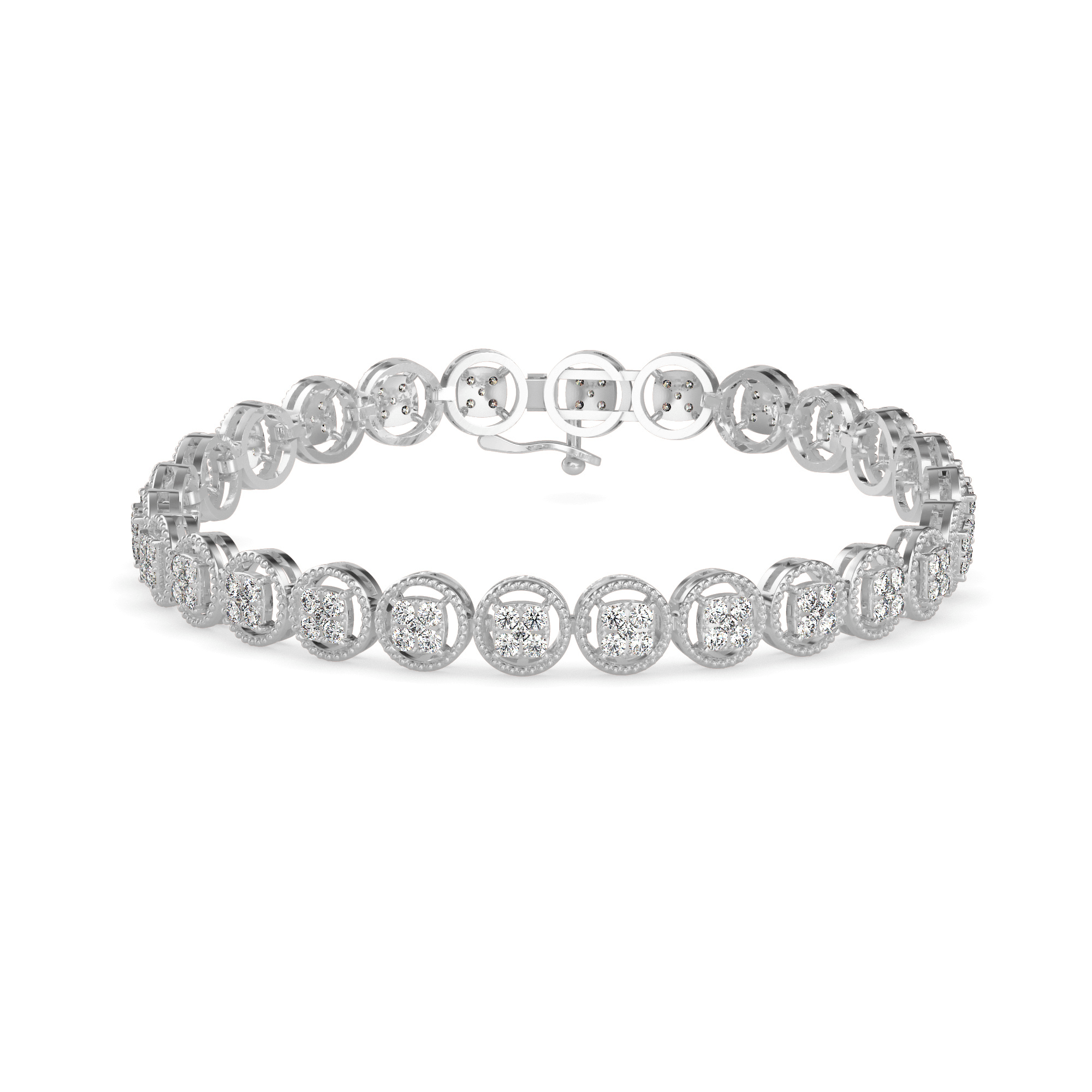 Buy Cluster Halo Diamond Bracelet For Women