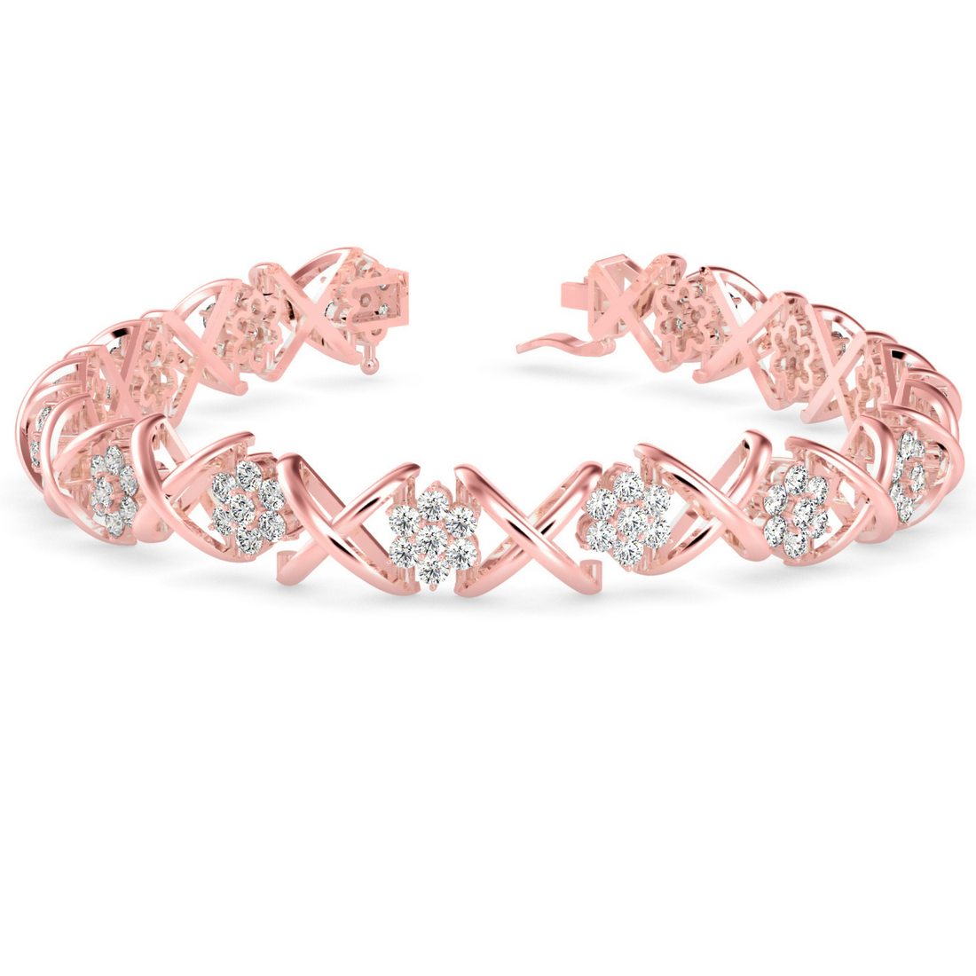 Buy Cluster Flower Shape Diamond Bracelet