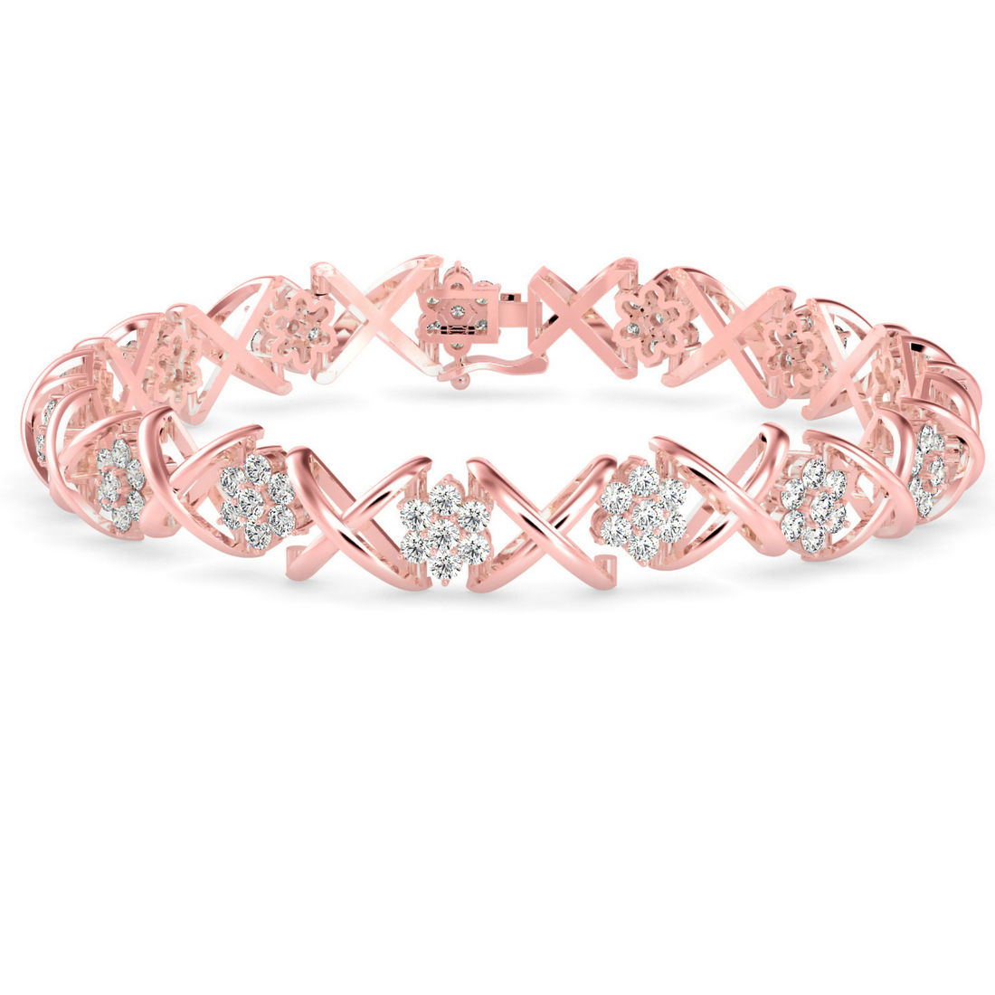 Buy Cluster Flower Shape Diamond Bracelet