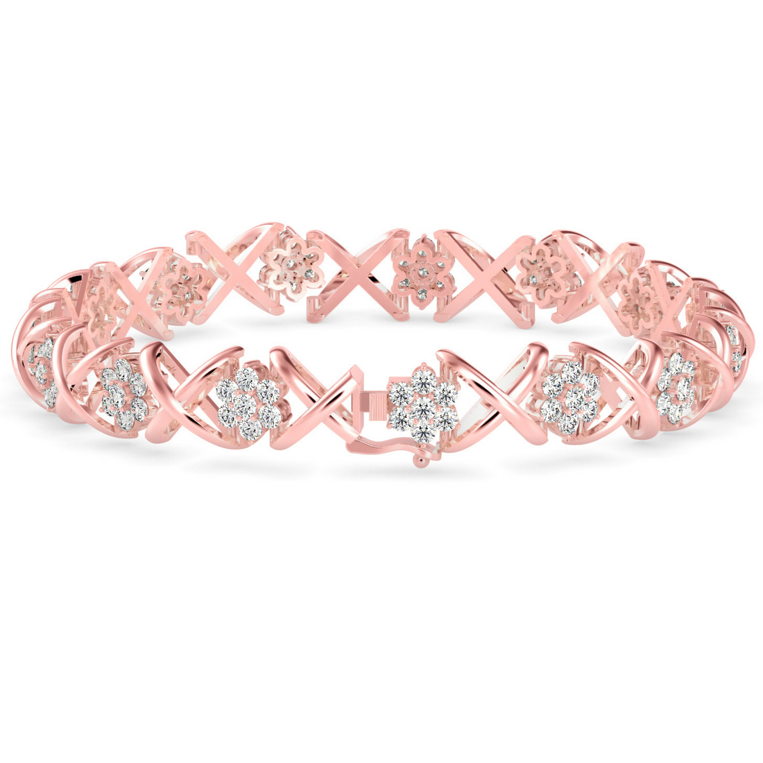 Buy Cluster Flower Shape Diamond Bracelet