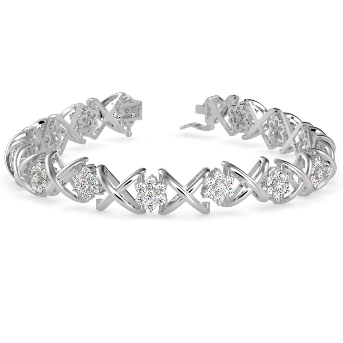 Buy Cluster Flower Shape Diamond Bracelet