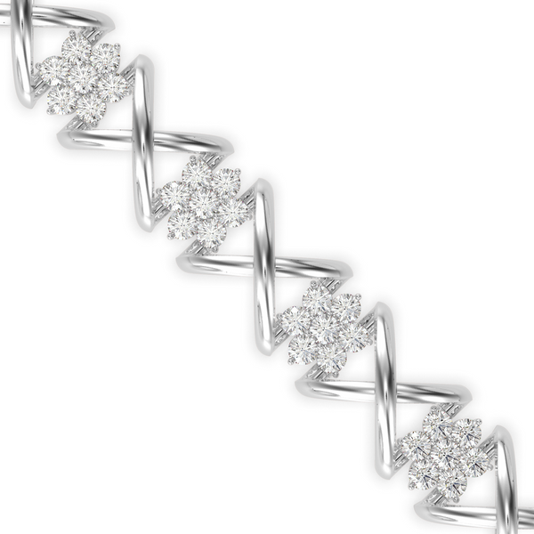 Buy Cluster Flower Shape Diamond Bracelet