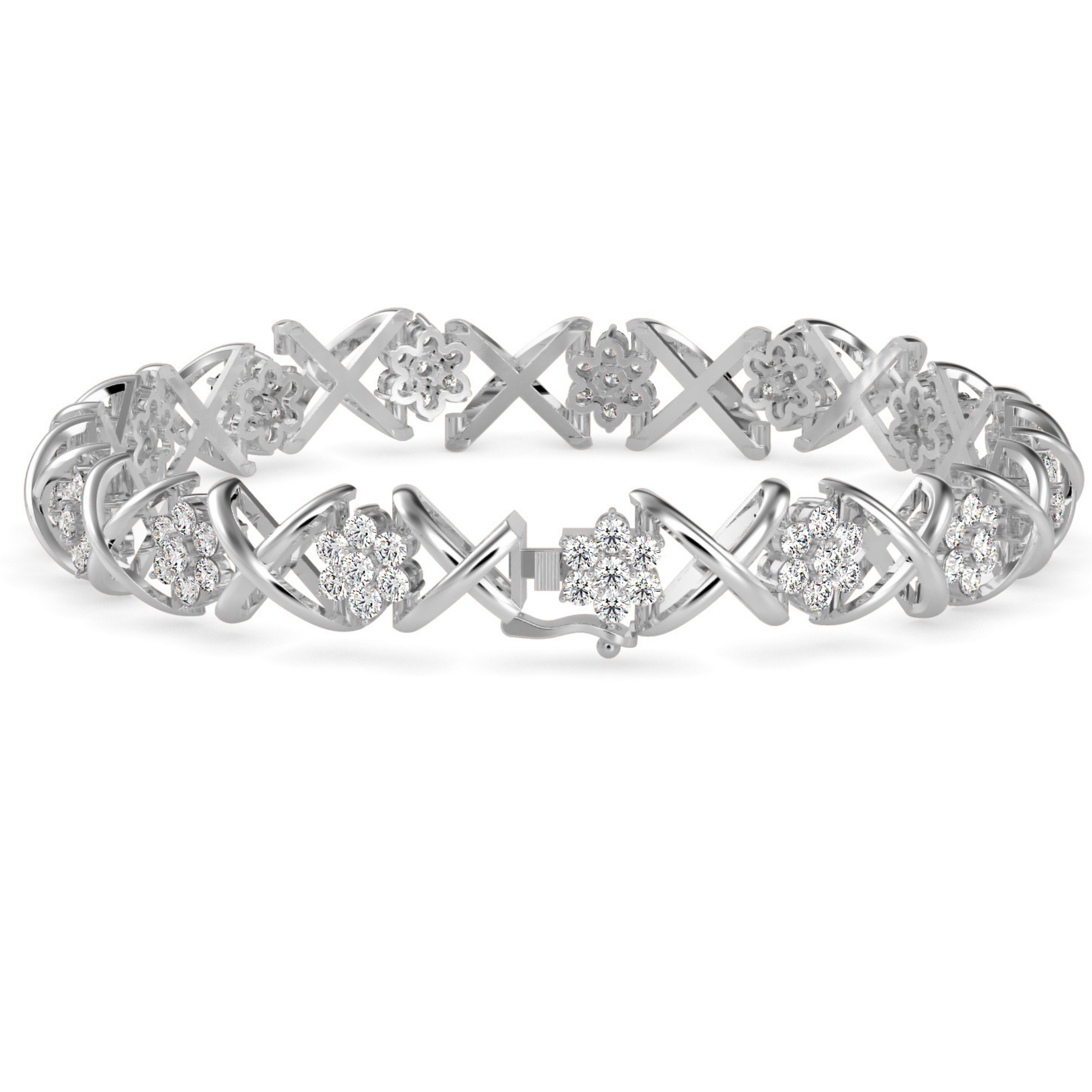 Buy Cluster Flower Shape Diamond Bracelet