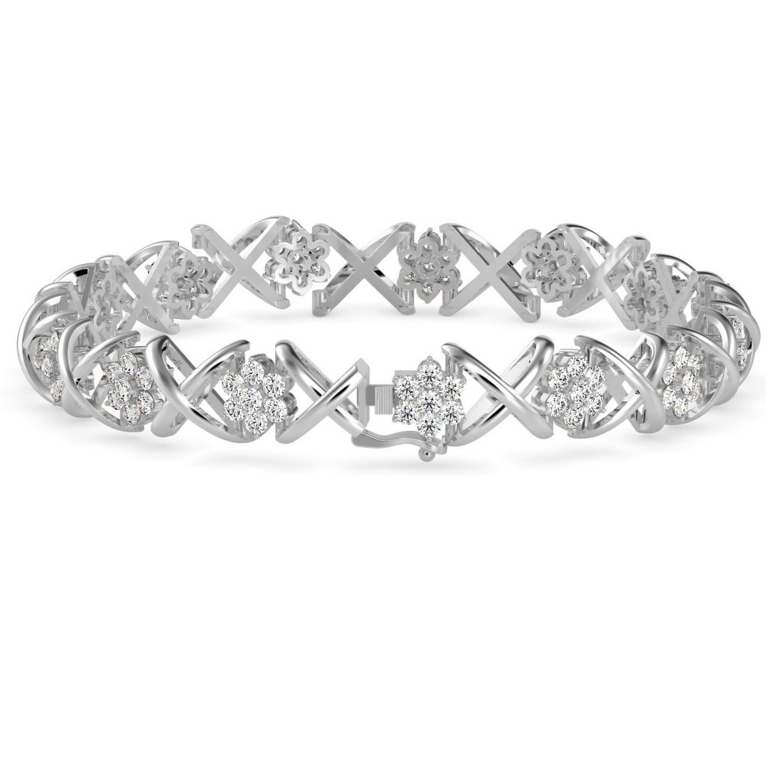 Buy Cluster Flower Shape Diamond Bracelet