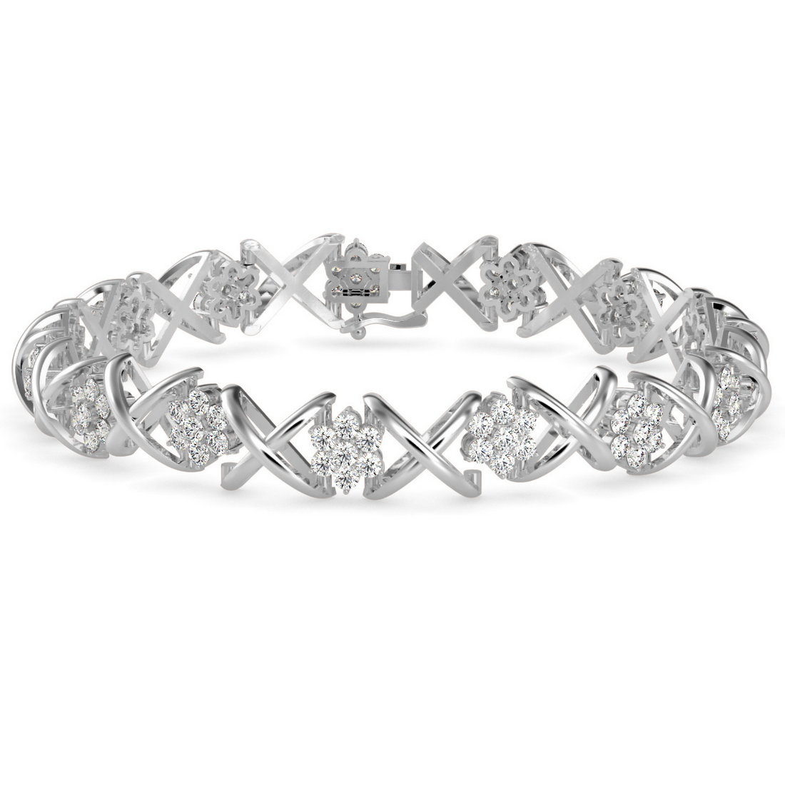 Buy Cluster Flower Shape Diamond Bracelet