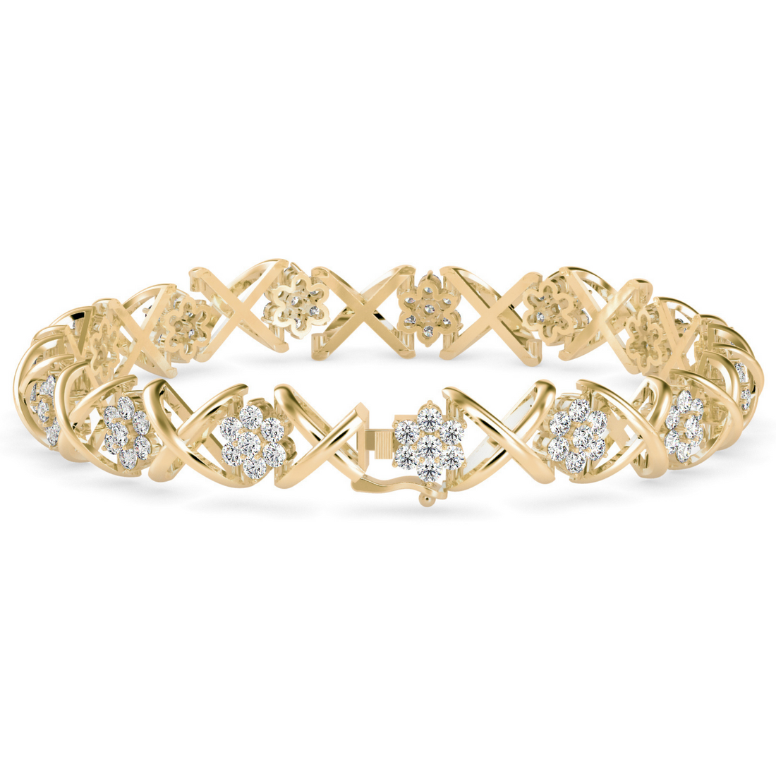 Buy Cluster Flower Shape Diamond Bracelet