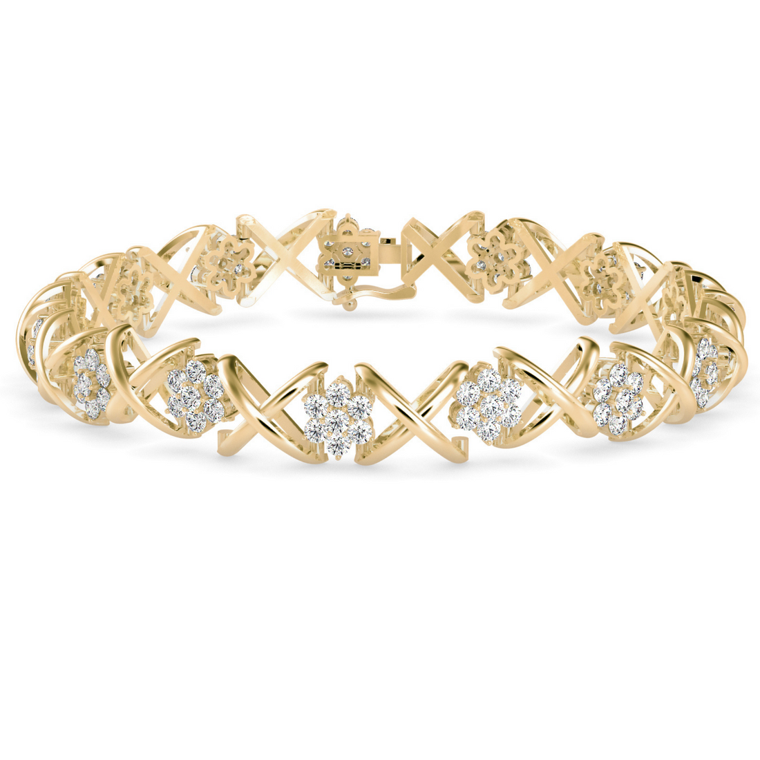 Buy Cluster Flower Shape Diamond Bracelet