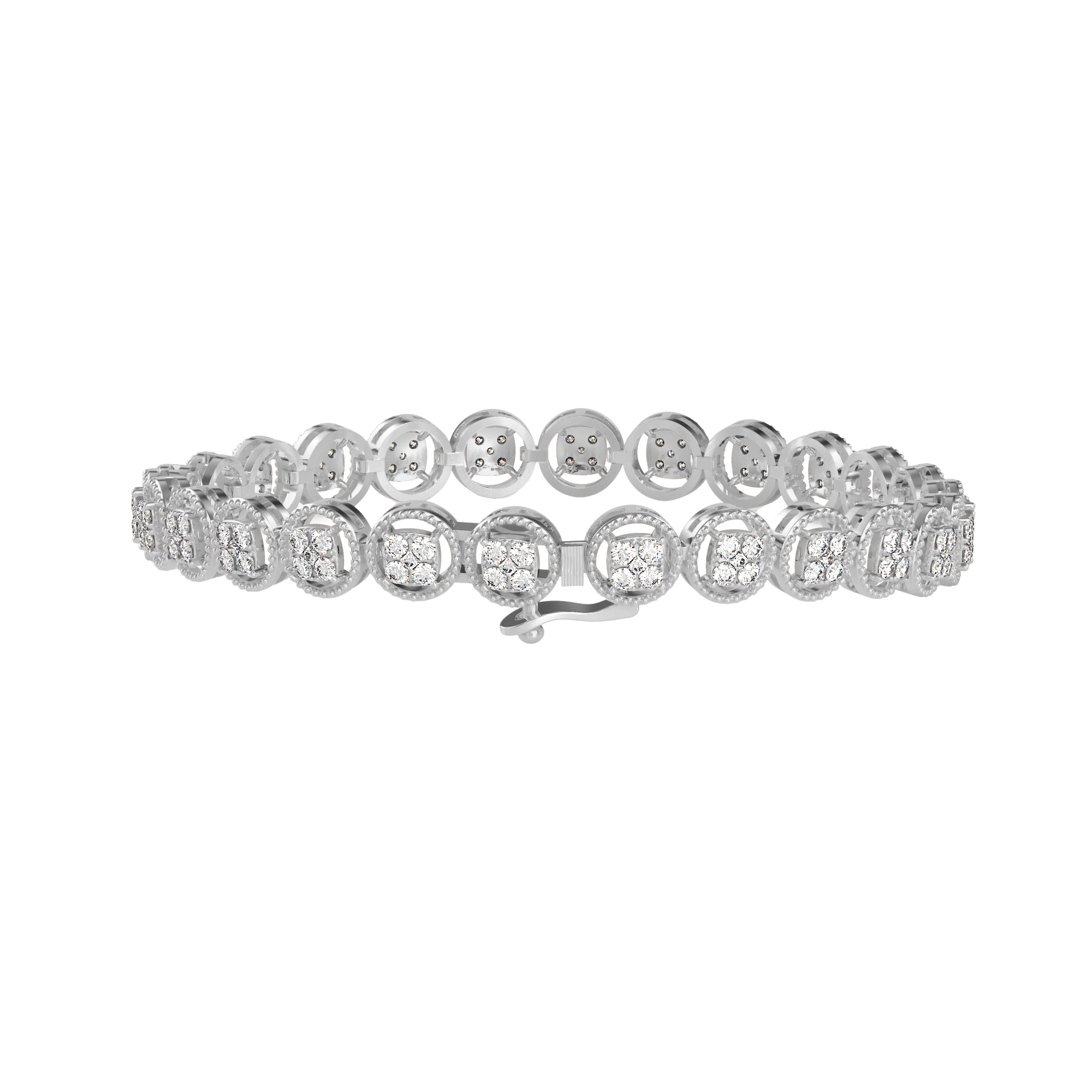 Buy Cluster Halo Diamond Bracelet For Women