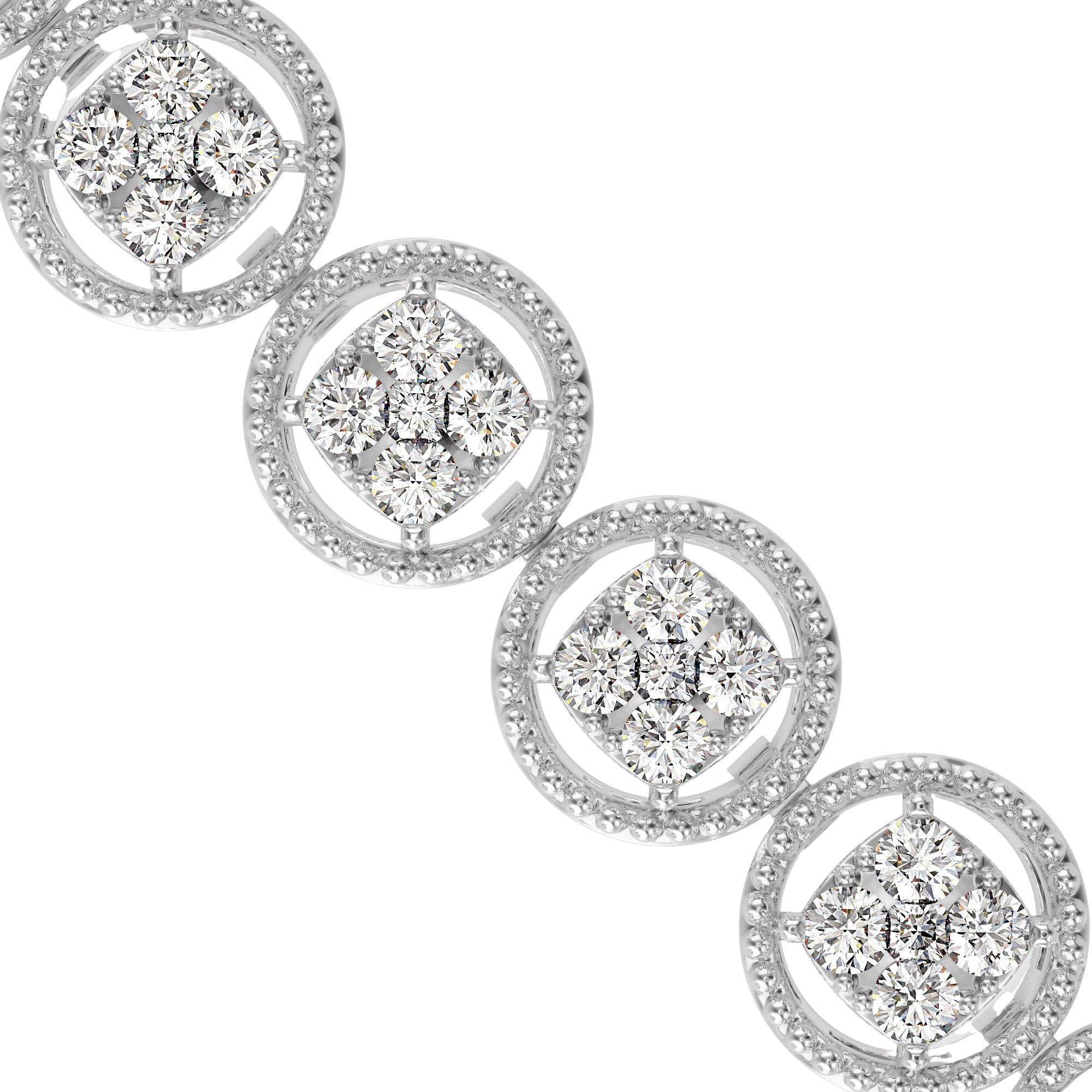 Buy Cluster Halo Diamond Bracelet For Women