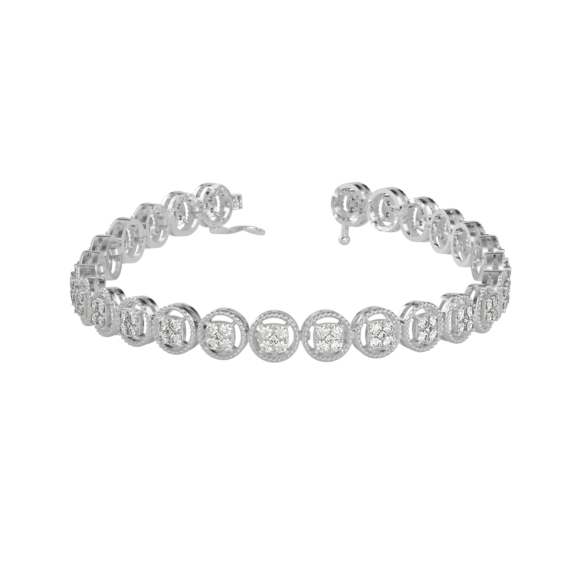 Buy Cluster Halo Diamond Bracelet For Women
