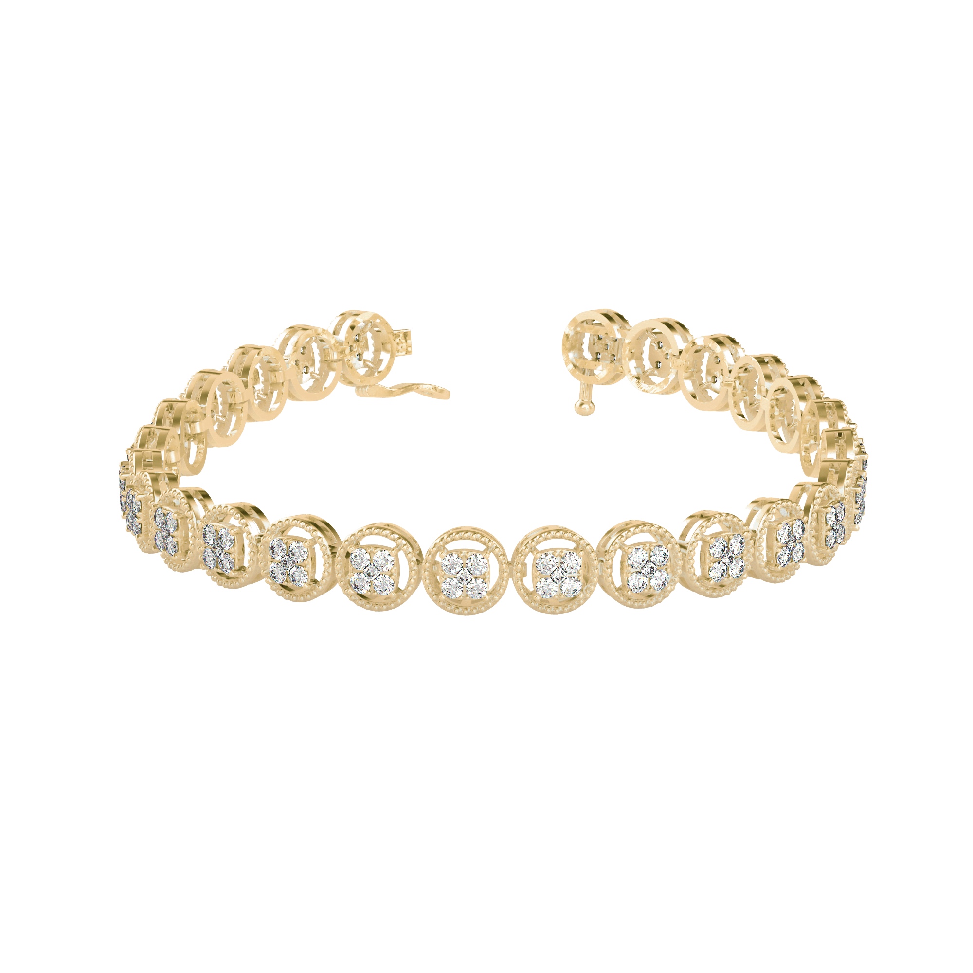 Buy Cluster Halo Diamond Bracelet For Women