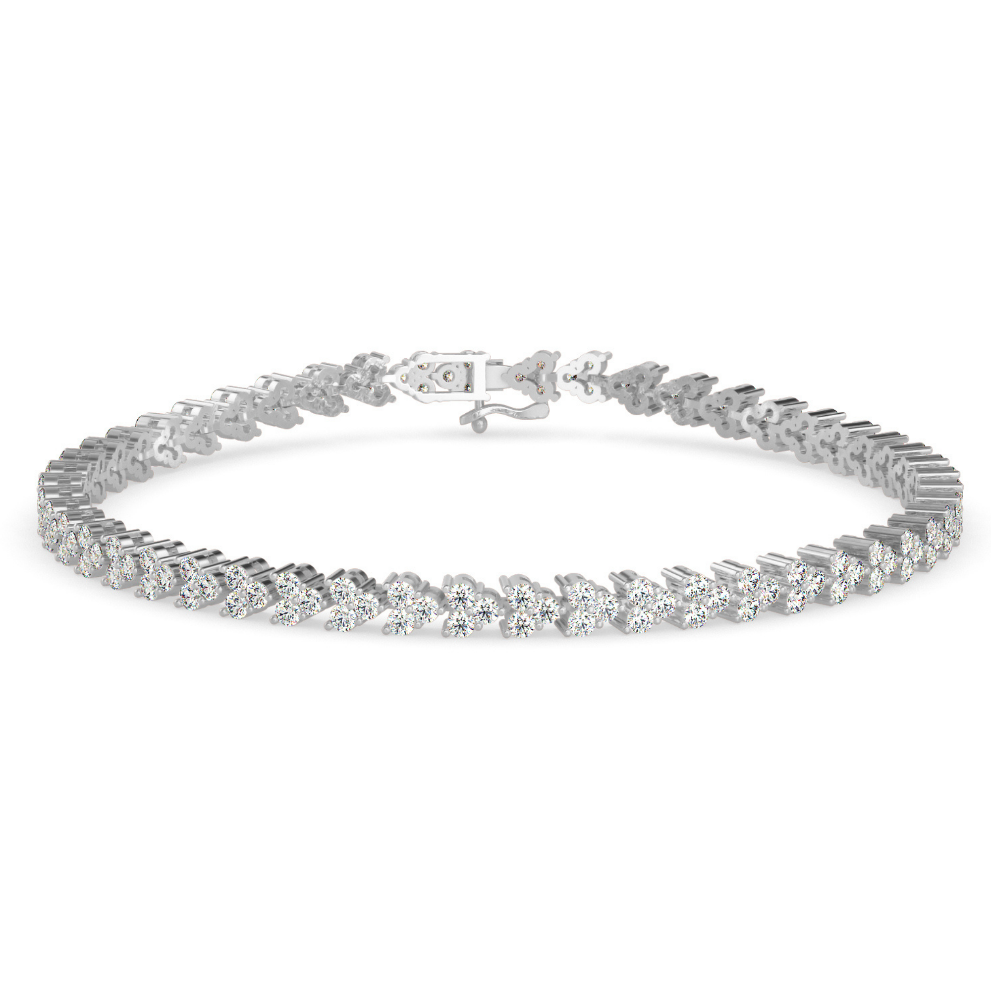Buy Cluster Trinity Leaf Diamond Bracelet For Women