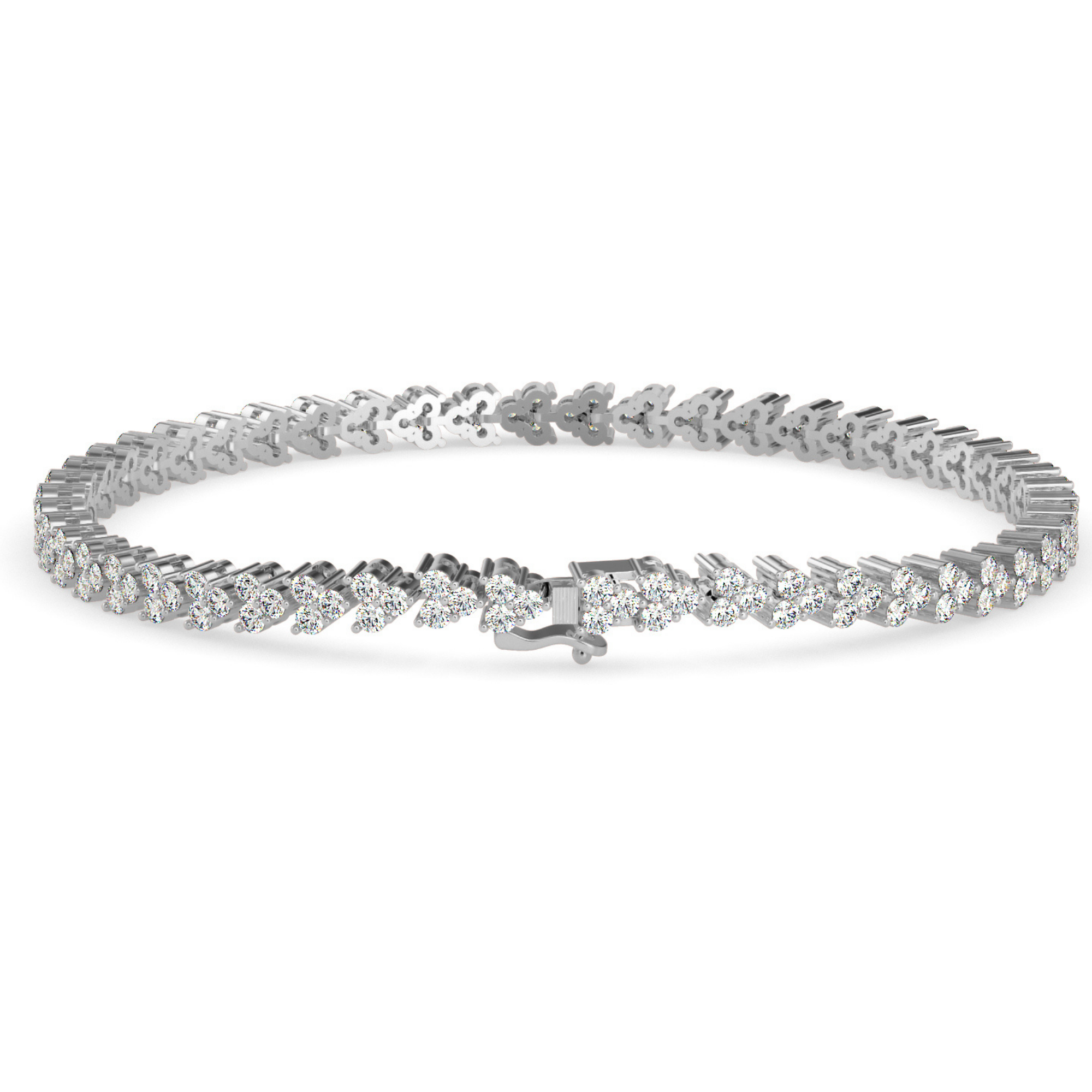 Buy Cluster Trinity Leaf Diamond Bracelet For Women