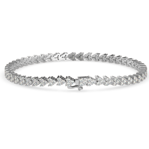 Buy Cluster Trinity Leaf Diamond Bracelet For Women