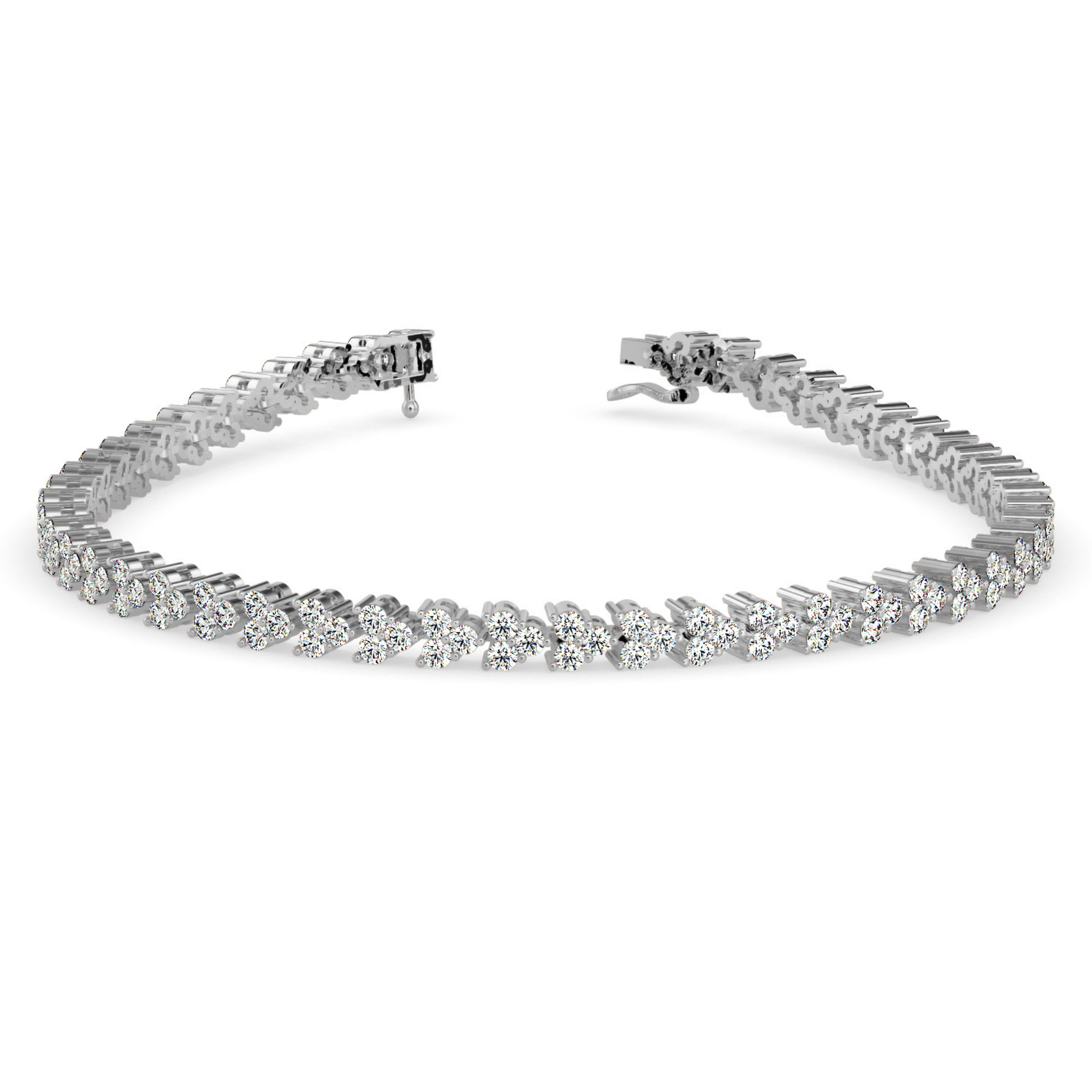 Buy Cluster Trinity Leaf Diamond Bracelet For Women