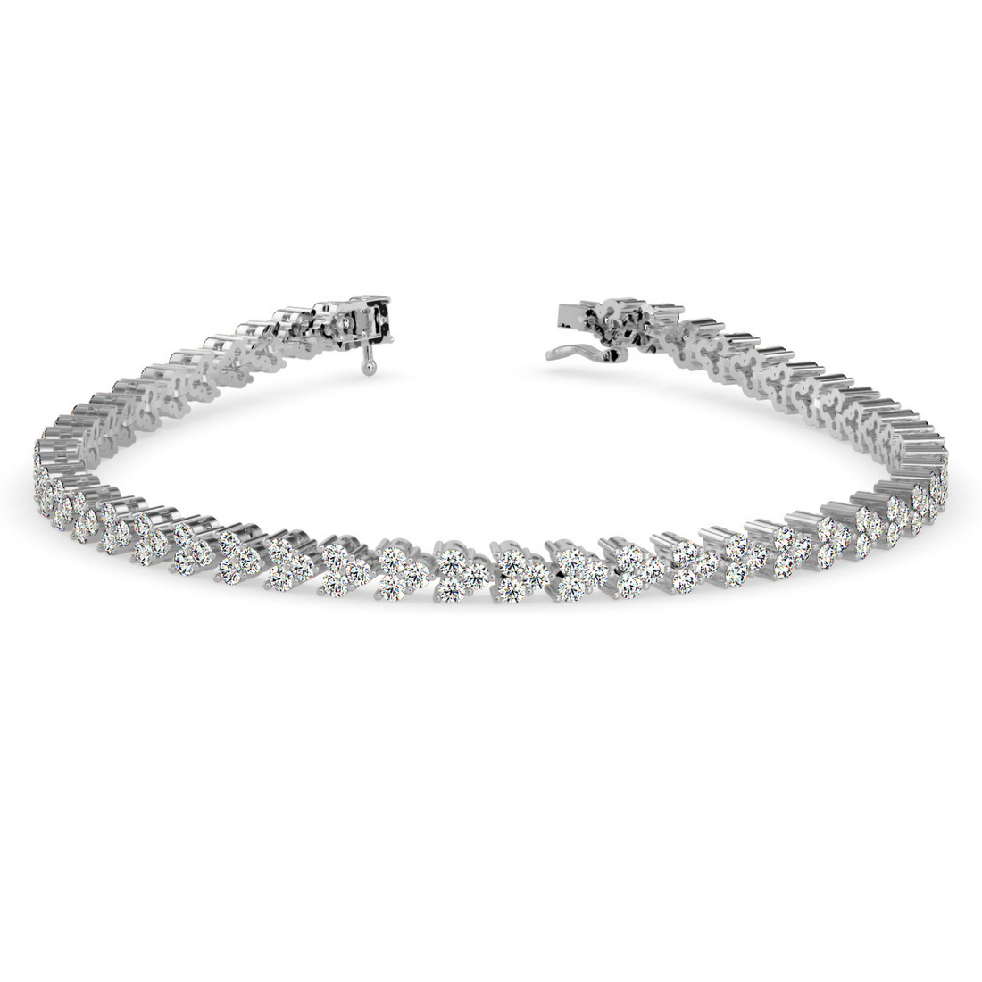 Buy Cluster Trinity Leaf Diamond Bracelet For Women