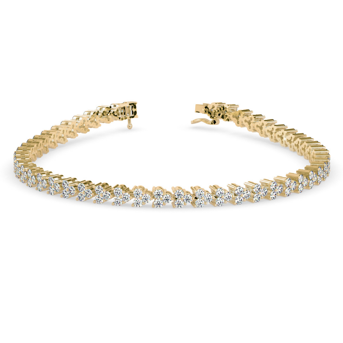 Buy Cluster Trinity Leaf Diamond Bracelet For Women