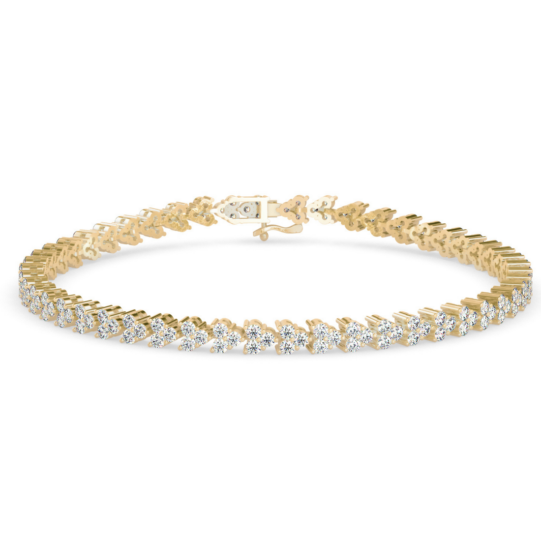 Buy Cluster Trinity Leaf Diamond Bracelet For Women