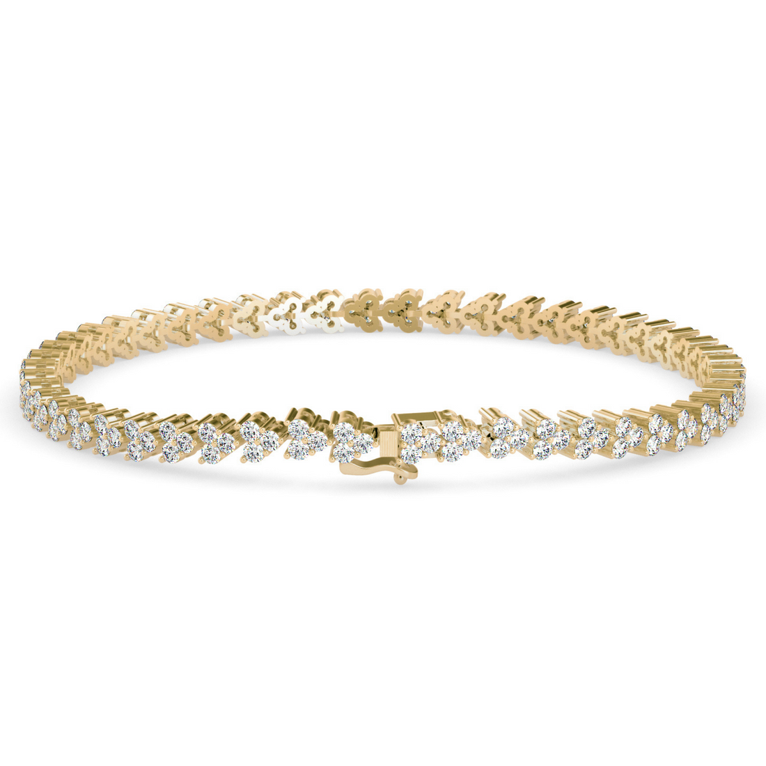 Buy Cluster Trinity Leaf Diamond Bracelet For Women