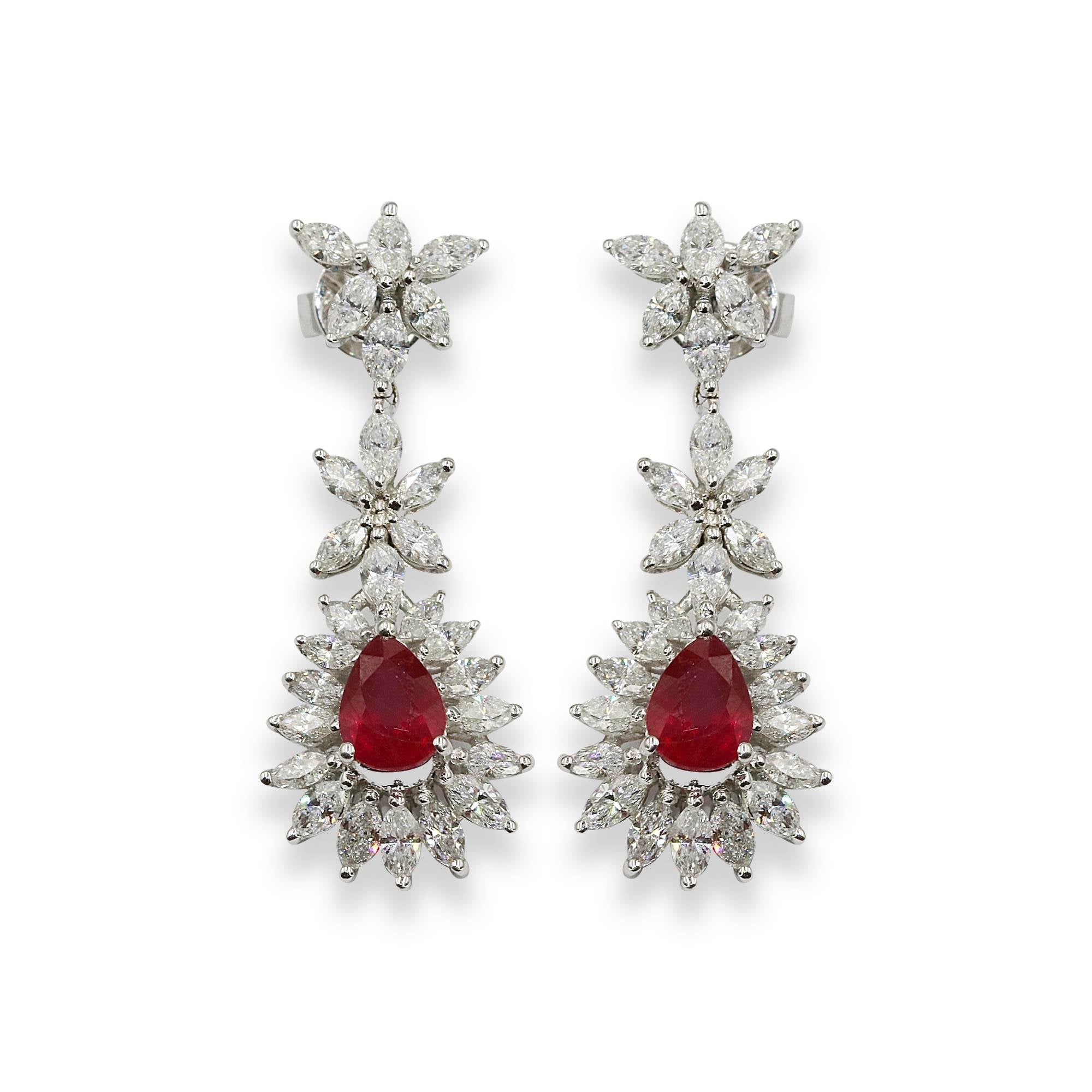 Buy Diamond and Ruby Earrings For Women