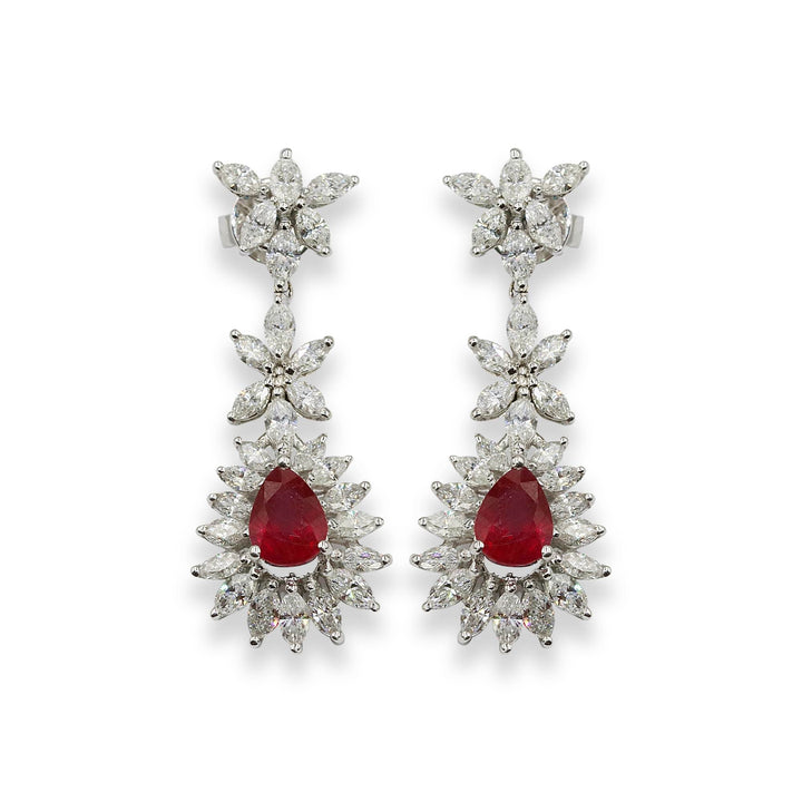 Buy Diamond and Ruby Earrings For Women