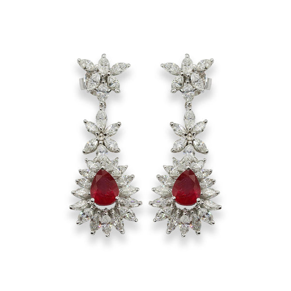 Buy Diamond and Ruby Earrings For Women