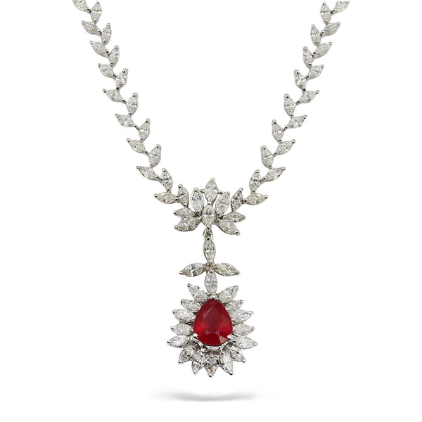 Buy Diamond and Ruby Necklace For Women