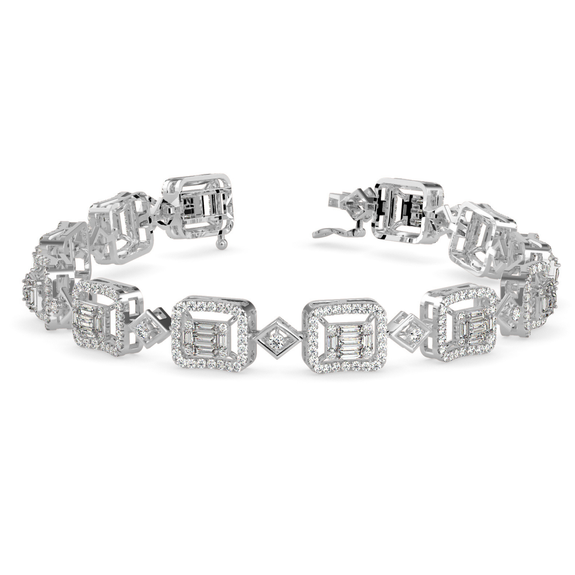 Buy Emerald Cut Baguette Diamond Bracelet For Women