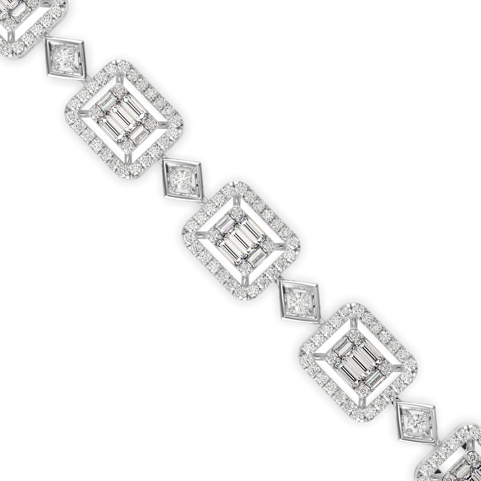 Buy Emerald Cut Baguette Diamond Bracelet For Women