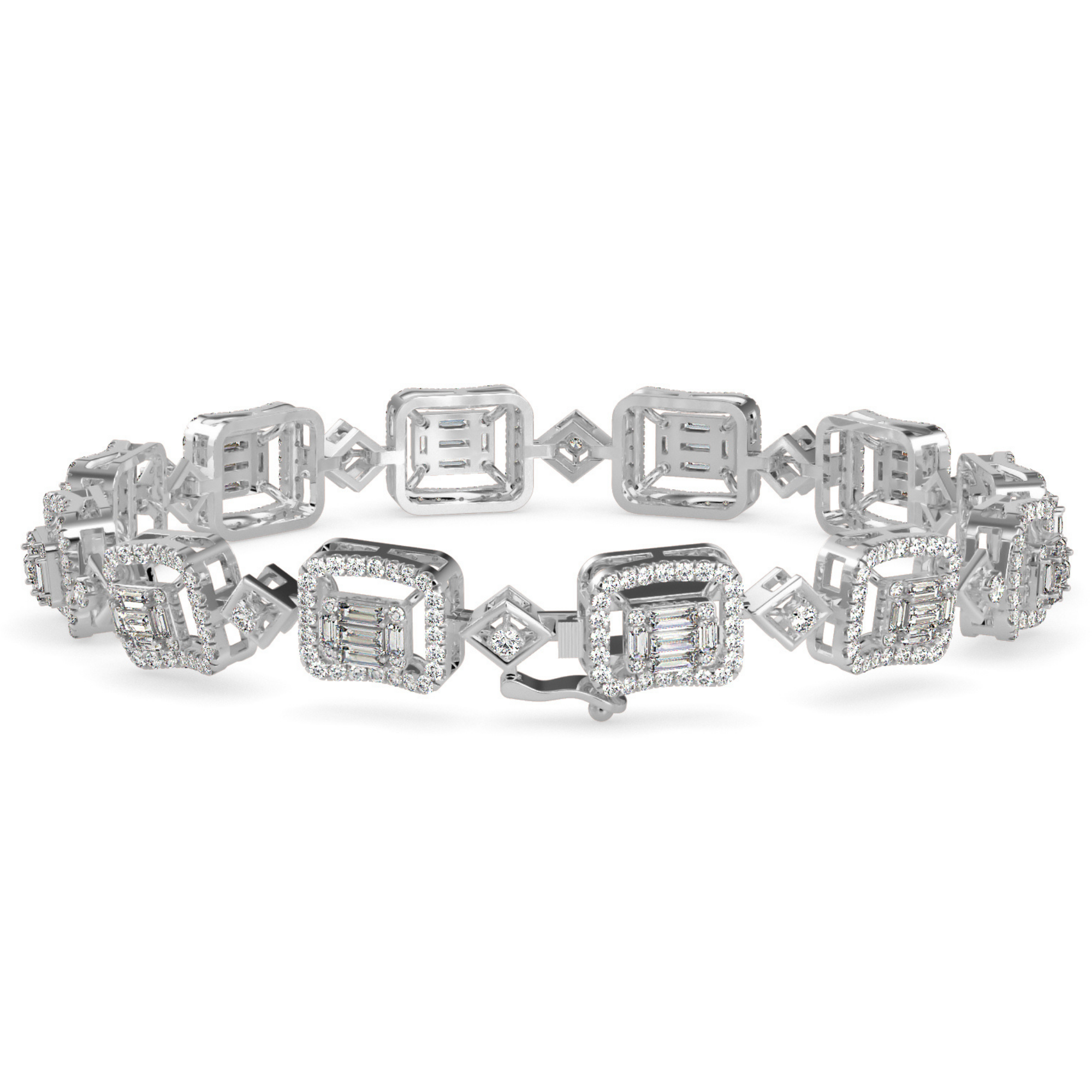 Buy Emerald Cut Baguette Diamond Bracelet For Women