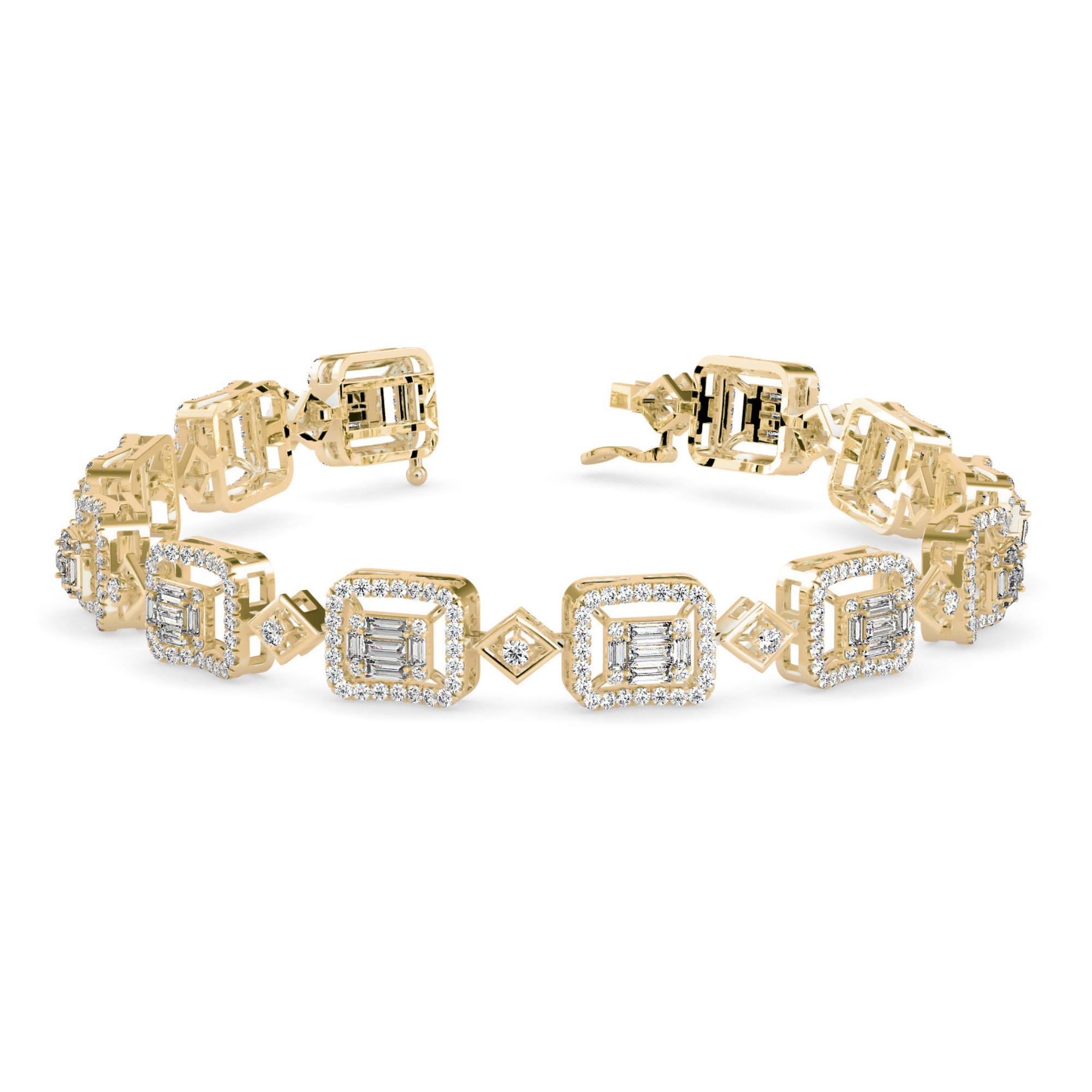 Buy Emerald Cut Baguette Diamond Bracelet For Women