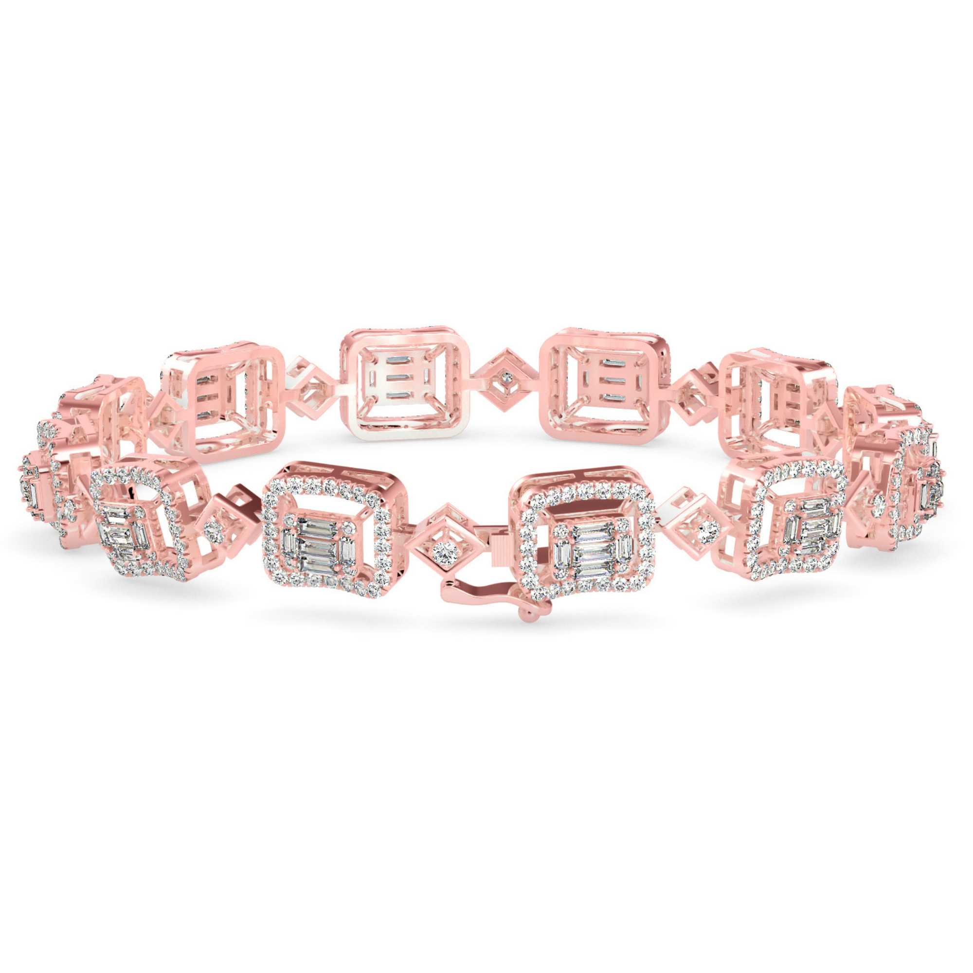 Buy Emerald Cut Baguette Diamond Bracelet For Women