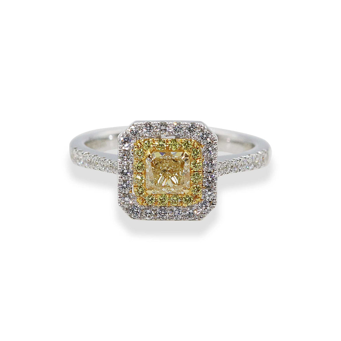 Buy Halo Yellow Diamond Ring For Women