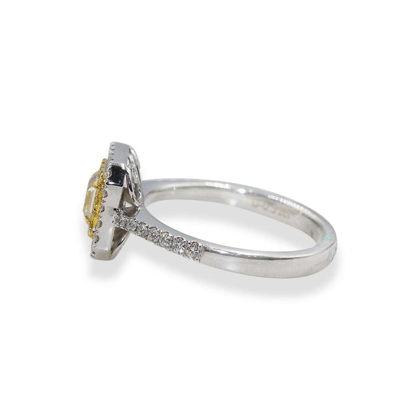 Buy Halo Yellow Diamond Ring For Women