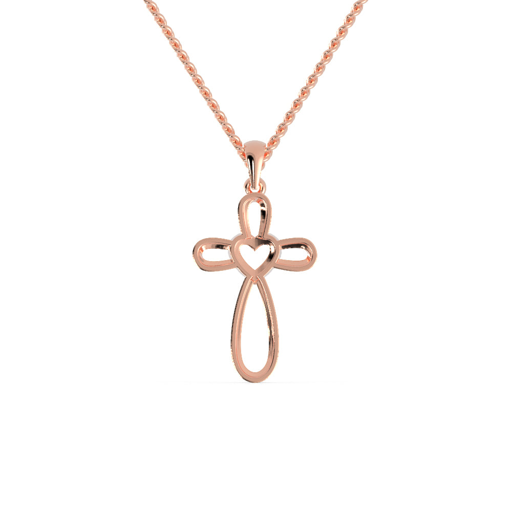 Buy Heart Cross Diamond Necklace For Women