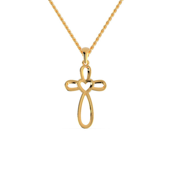Buy Heart Cross Diamond Necklace For Women