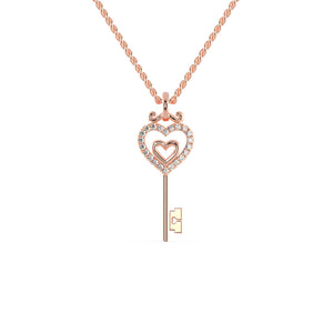 Buy Heart Key Diamond Necklace For Women