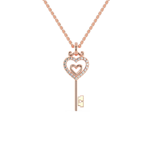 Heart and shop key necklace