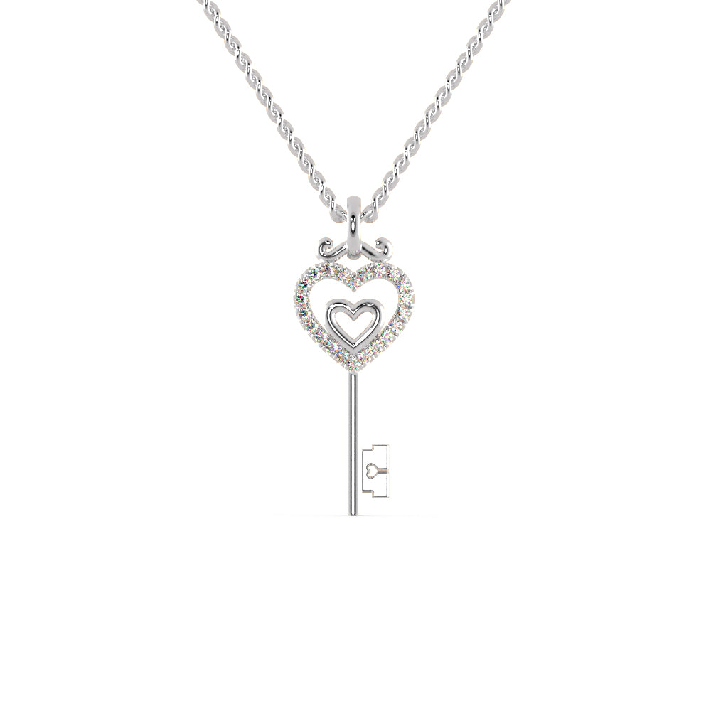Buy Heart Key Diamond Necklace For Women – Eva Gems