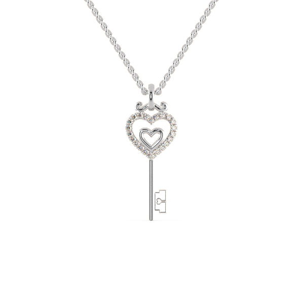 Buy Heart Key Diamond Necklace For Women